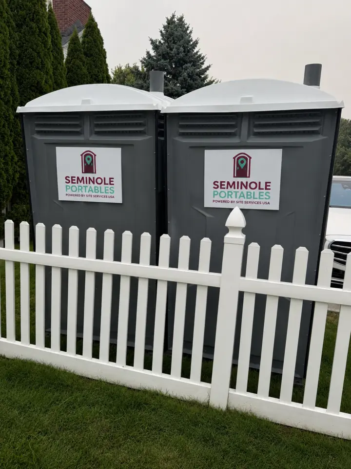 Seminole Portables branded portable toilets